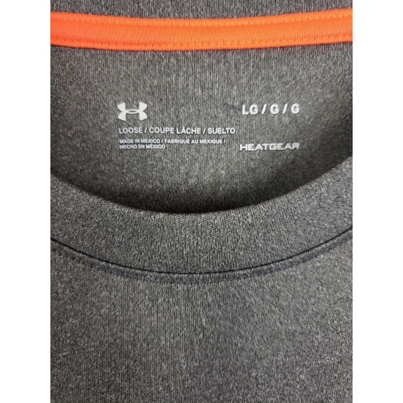Under Armour Mens  Lg Loose Heat Gear T Shirt Gray Activewear Gym short sleeve - Picture 3 of 8